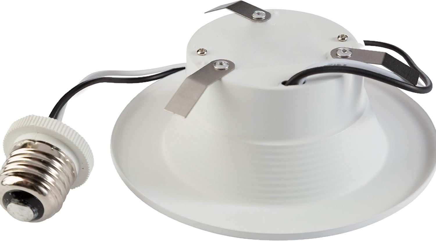 Light Blue USA 4" inch LED Recessed Downlight, Baffle Trim, 10W (75W), 4000K Cool White, 850LM, Smooth Finish, 4-Pack