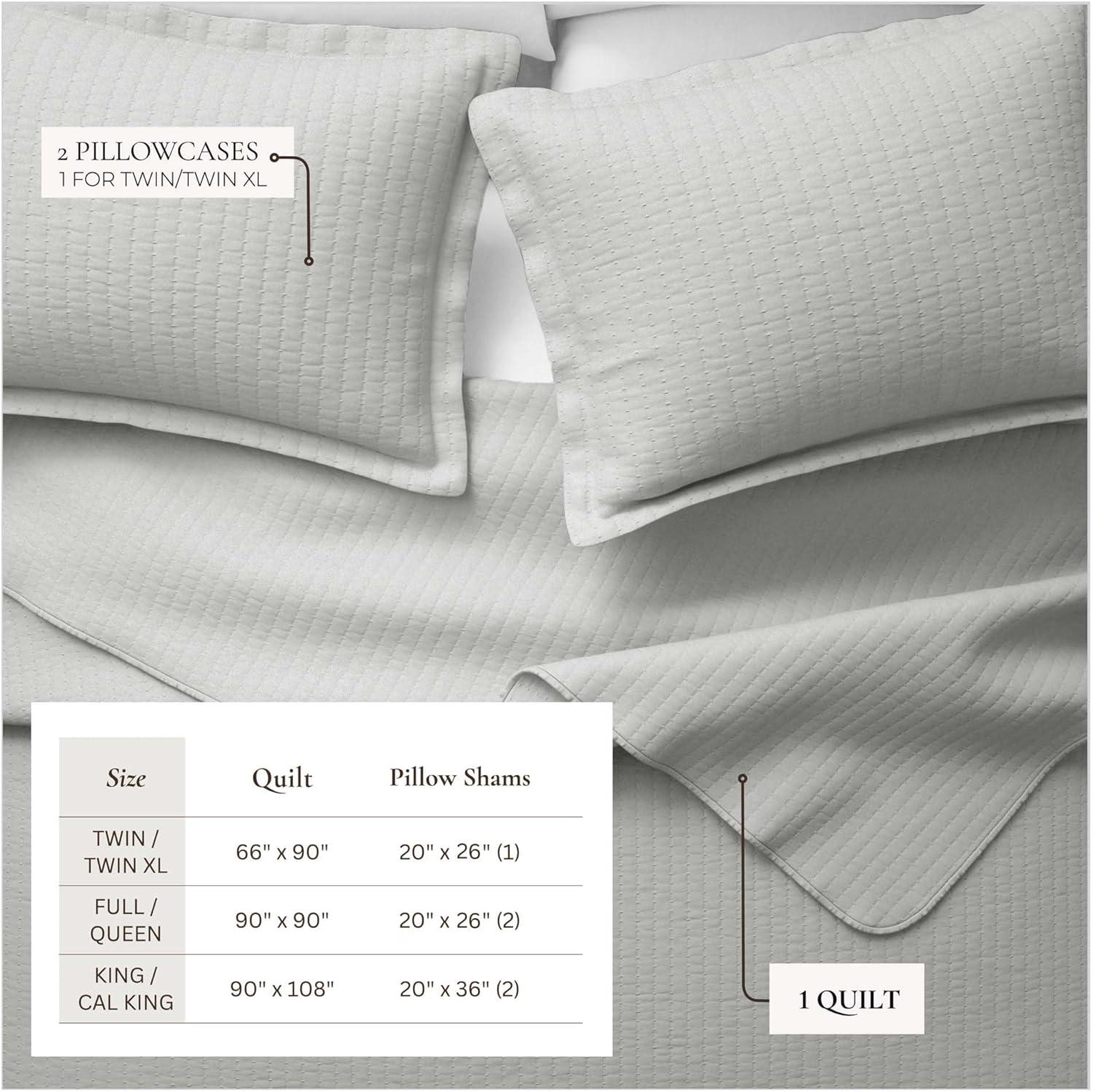 FreshFolds Modern & Contemporary Stripe Stitched Quilt Set with Shams