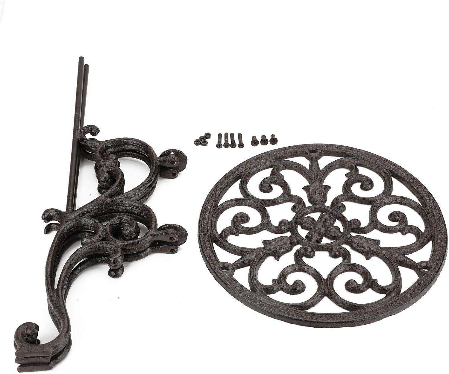 OwnMy Heavy Duty Cast Iron Plant Stand Indoor Outdoor Vintage Wrought Iron Round Flower Pot Holder Stand, 19.3" Tall Decorative Large Potted Plant Stand for Home Garden Patio