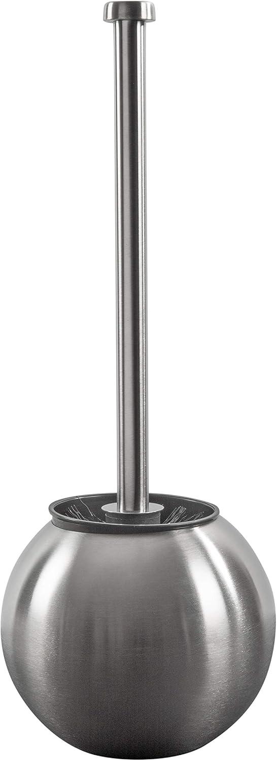 Globe Design Toilet Brush and Holder Stainless Steel - Bath Bliss