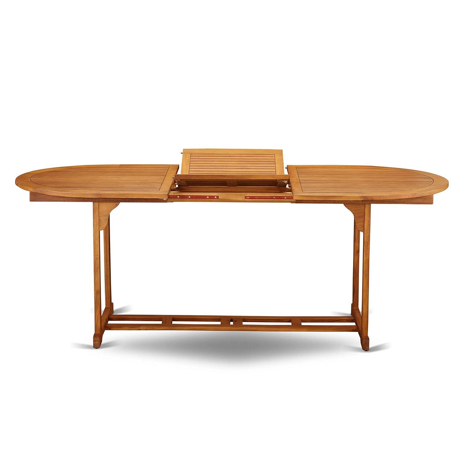 East West Furniture Wooden Patio Set Natural Oil, BSBS9CANA