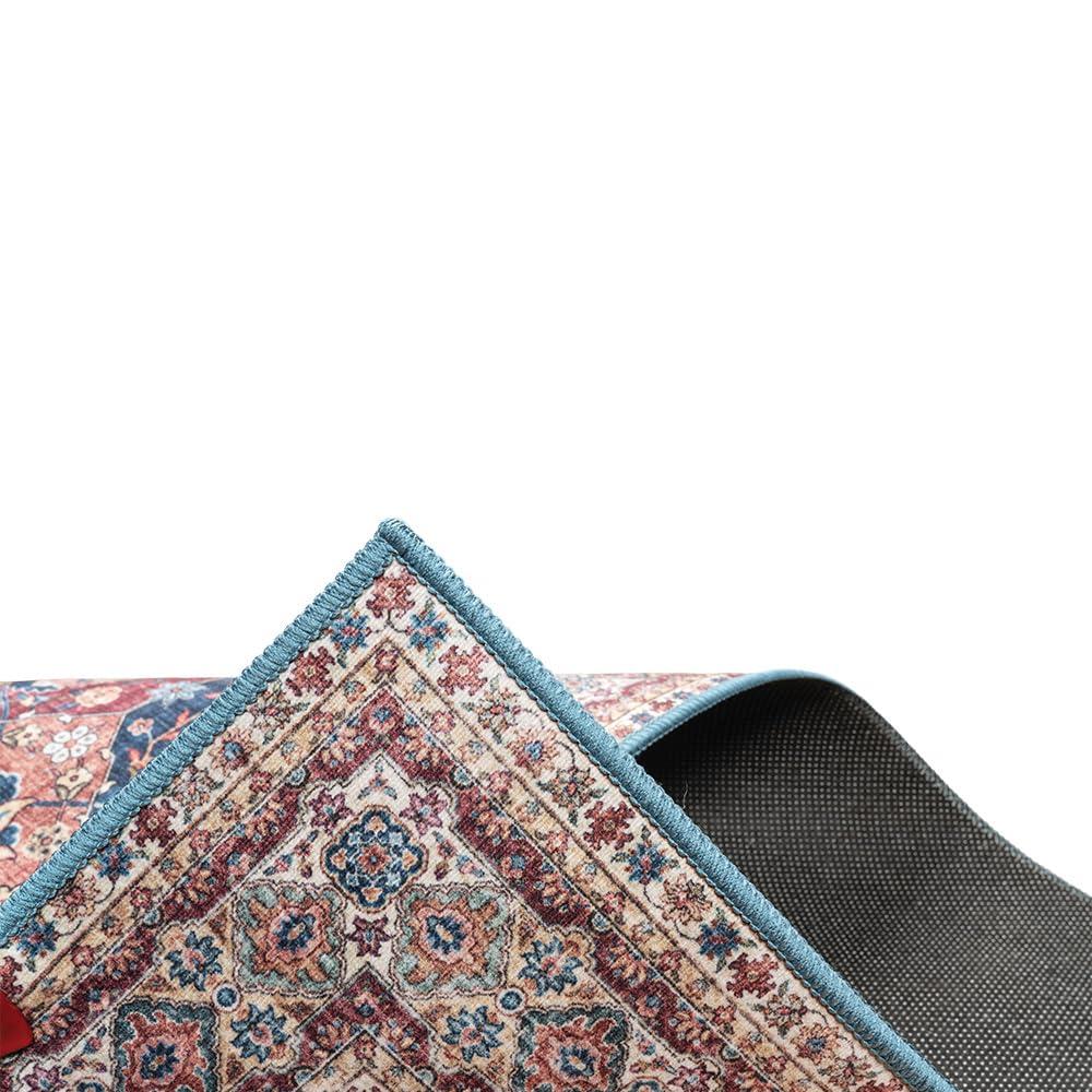 Gertmenian Crystal Print Cinzia Washable Digital Print Traditional Patchwork Border Area Rug