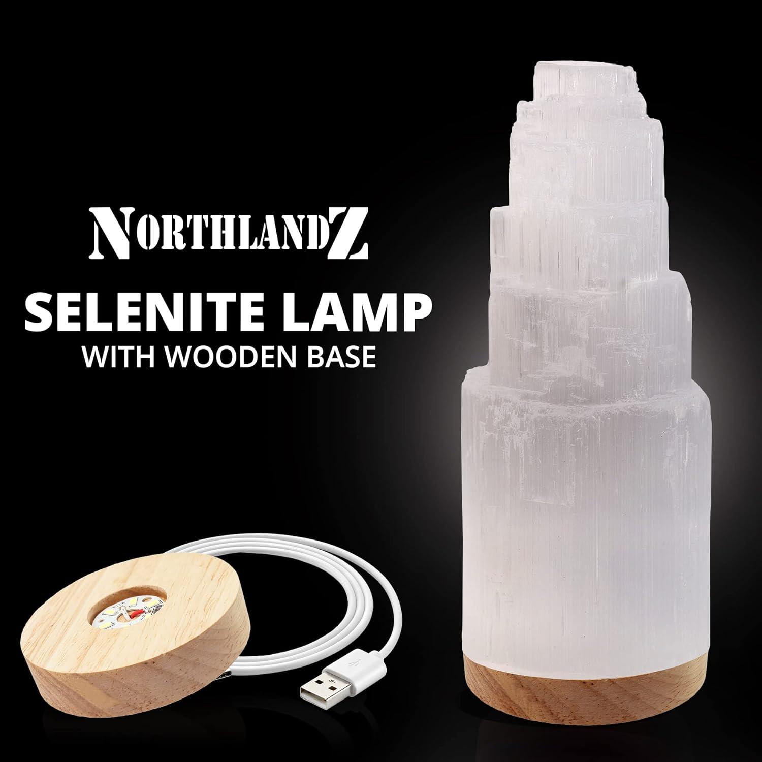 Himalayan Glow Selenite Crystal Lamp, White, Decor your Office and Room Table