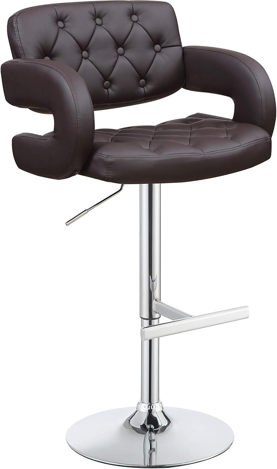 Brandi Adjustable Bar Stool Chrome and Brown