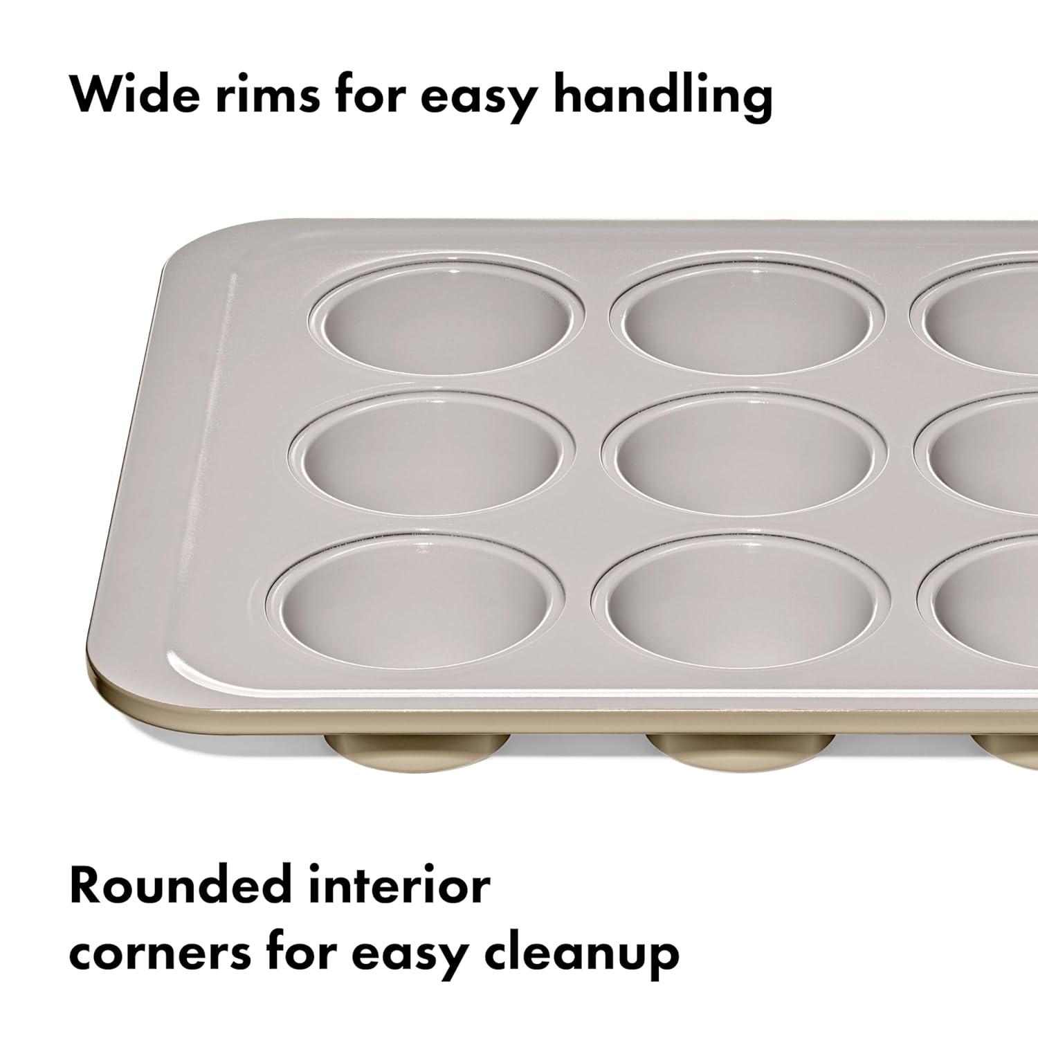 OXO Good Grips Non-Stick Pro Ceramic Coated Metal Bakeware 12 Cup Muffin Pan – Biscuit