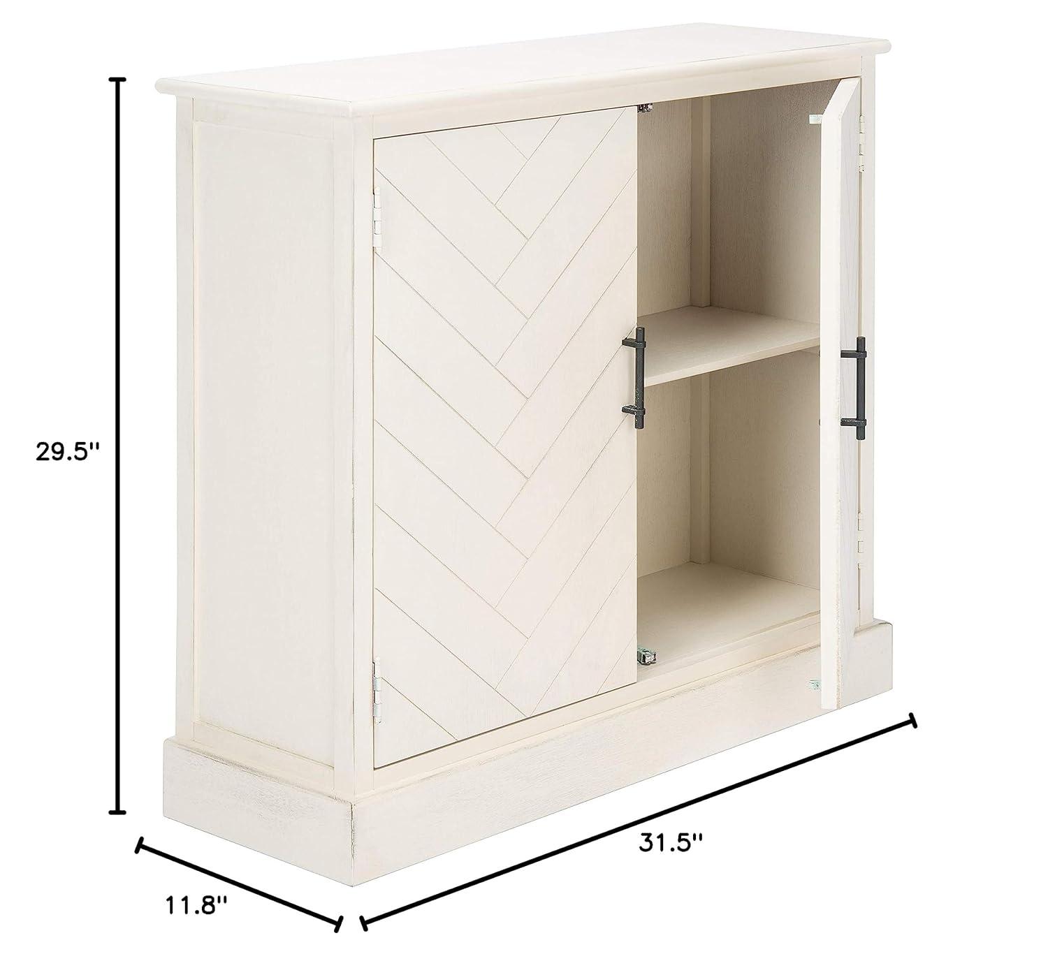 Peyton 2 Door Sideboard - Distressed White - Safavieh