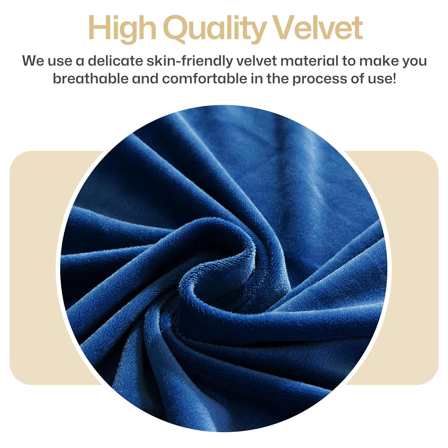 Velvet Upholstered Dining Chairs, Set of 2, Dining Room Tufted Chair, Modern Button Tufted Armless Chairs with Nailhead Trim and Back Ring Pull, Gold Legs, for Dining Room, Kitchen, Navy