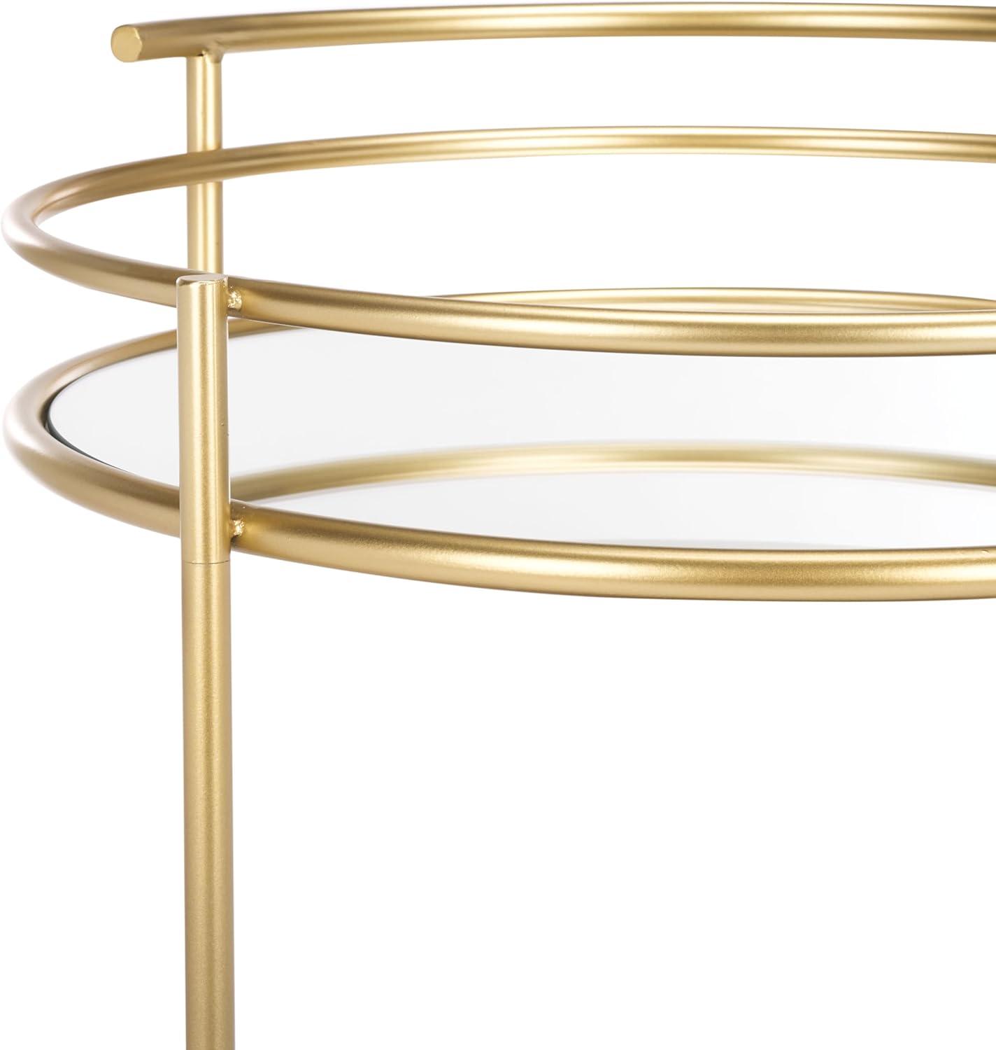 Ida 2 Tier Bar Cart - Gold/Mirror - Safavieh