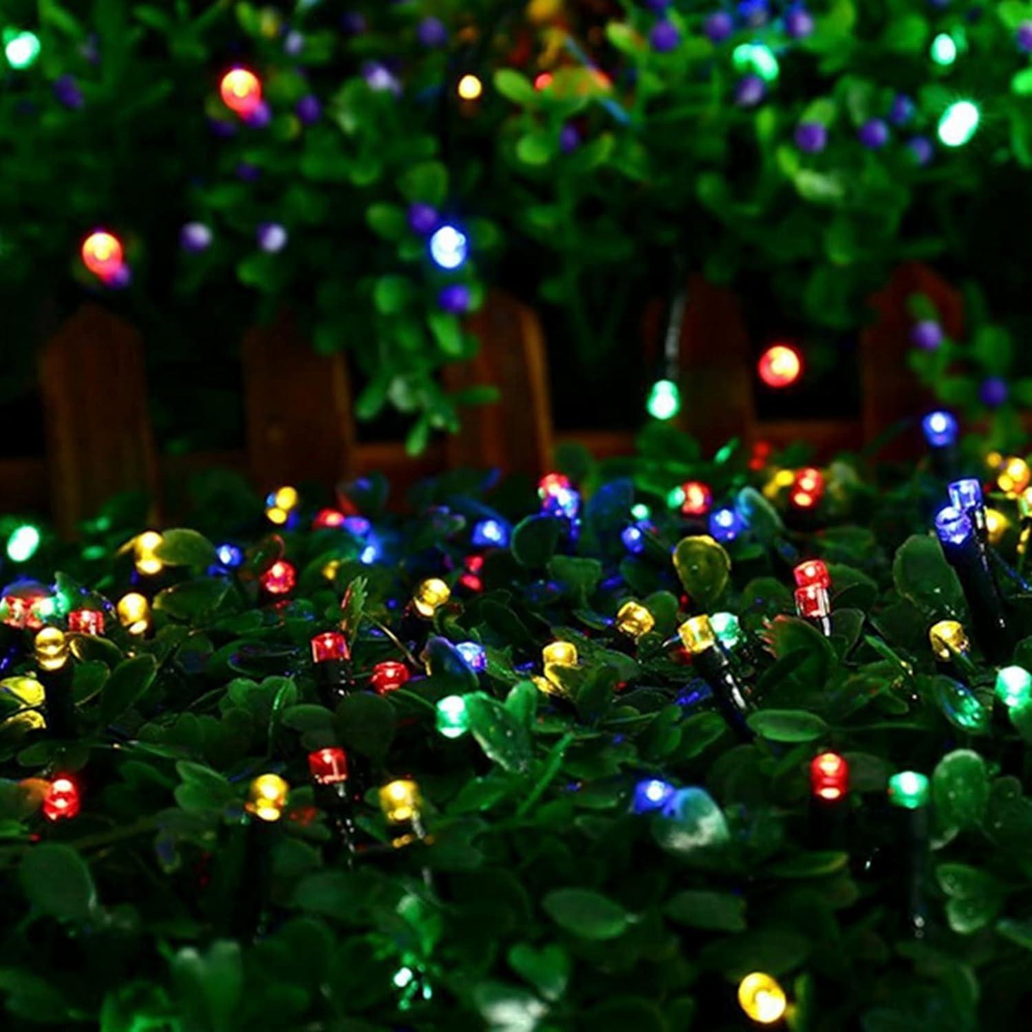 Dazzle Bright 300 LED Christmas String Lights, 100 FT Connectable Waterproof String Lights Green Wire with 8 Modes, Christmas Decorations for Indoor Outdoor Xmas Party Yard Garden (Multi Colored)