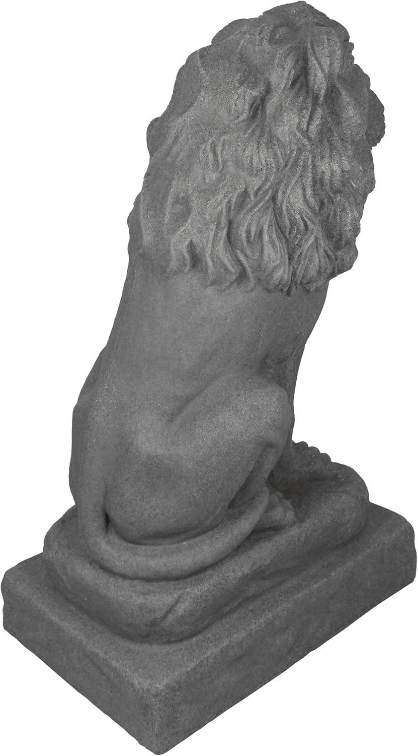 Guardian Lion 28" Natural Granite Resin Garden Statue