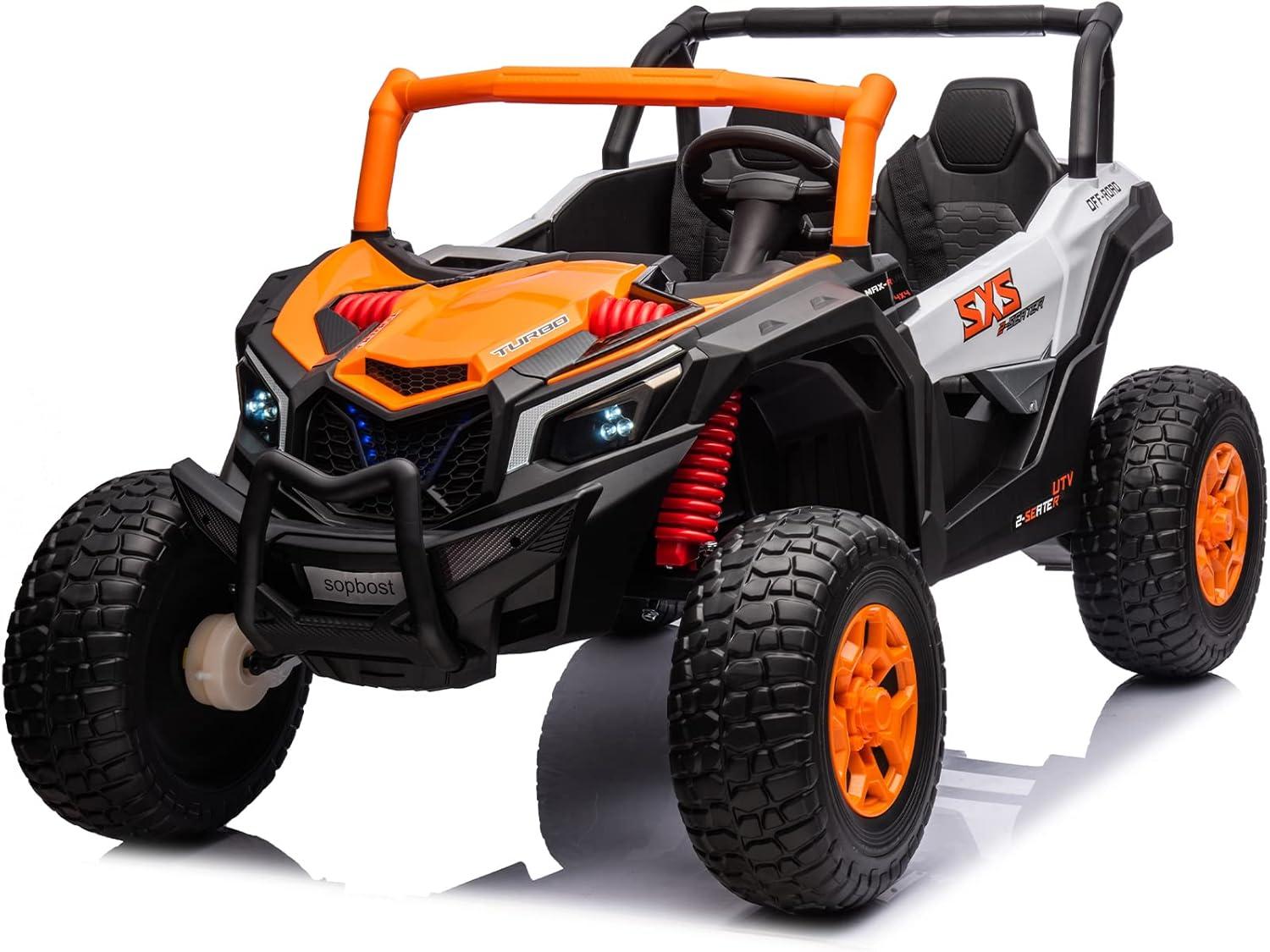 Orange 24V 2-Seater Kids UTV Ride-On Buggy