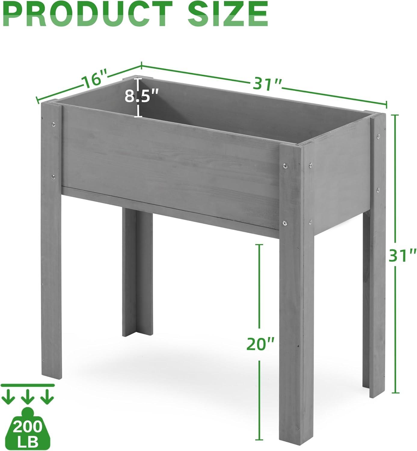 Arlmont & Co. Raised Garden Bed With Legs (31X16x31''), Solid Wood Elevated Planter Box For Outdoor