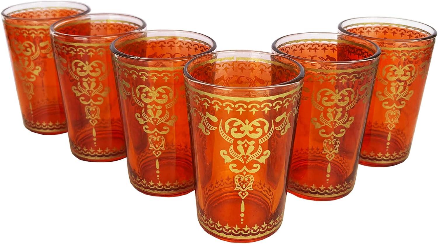 The Wine Savant Moroccan Design Drinking Glasses, Perfect Addition to Home Bar, Unique Style & Decor - 6 pk