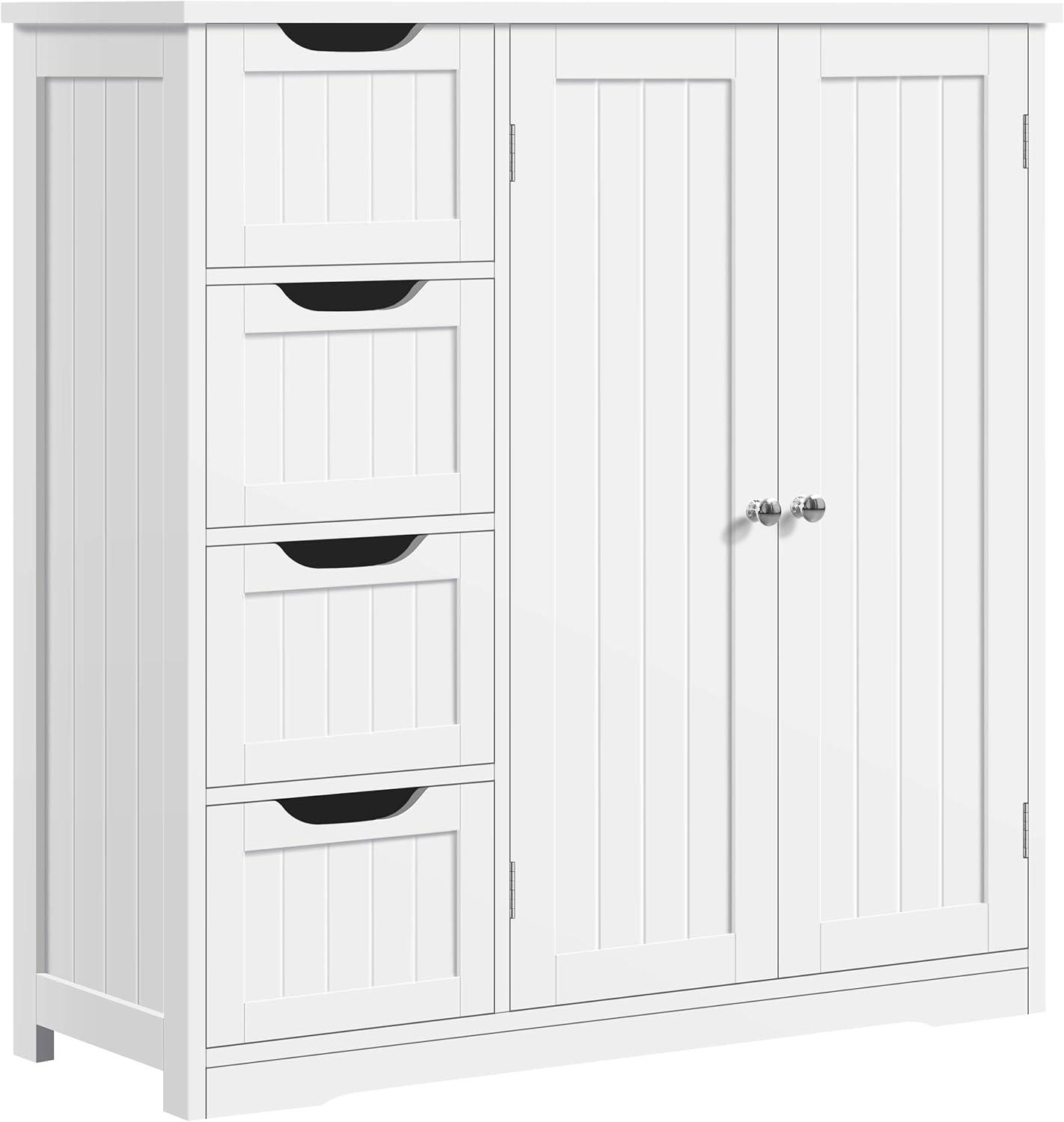 Yaheetech Wooden Bathroom Storage Cabinet Slide Floor Cabinet