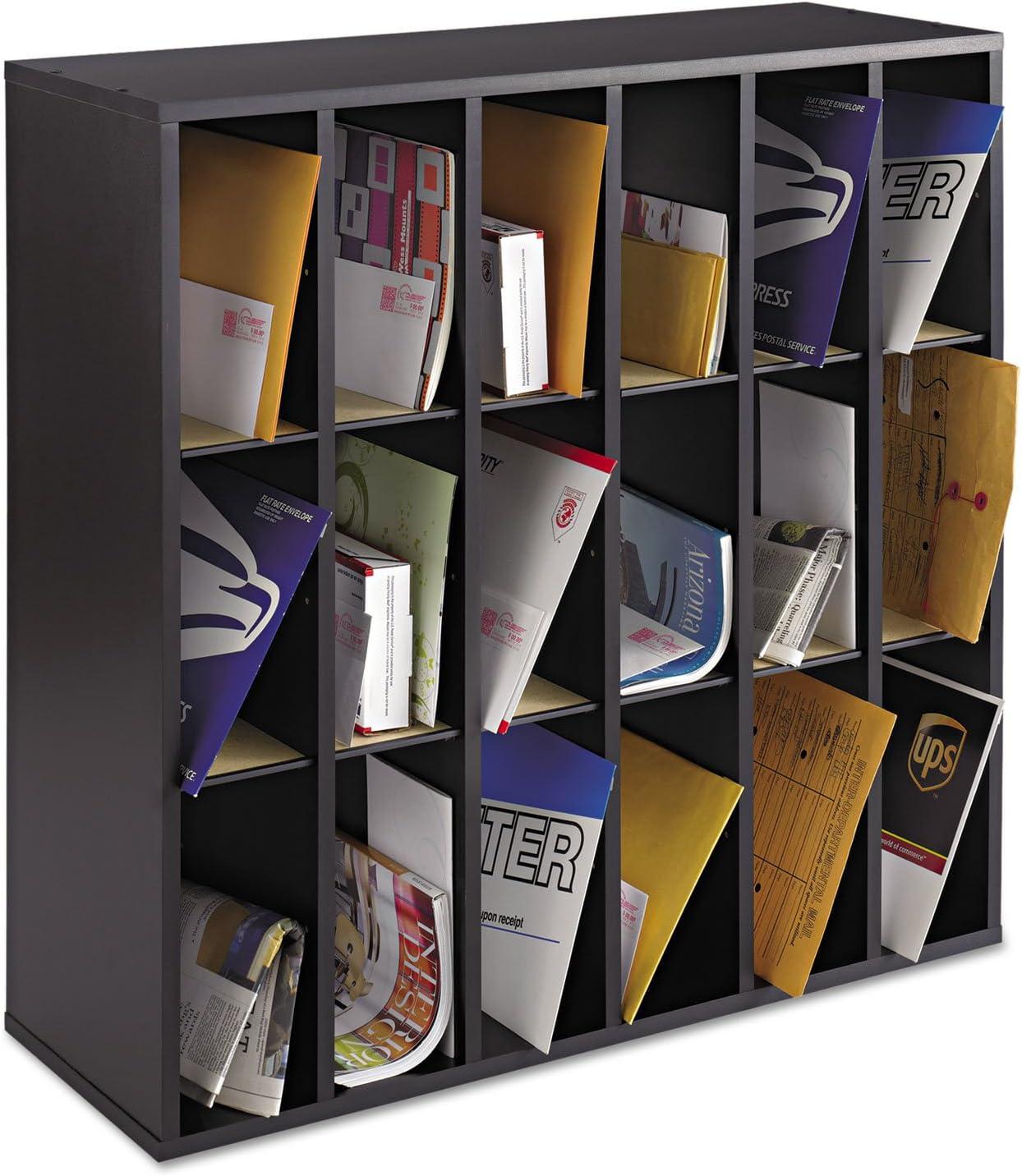 Mail Sorter with Adjustable Dividers 18 Compartments
