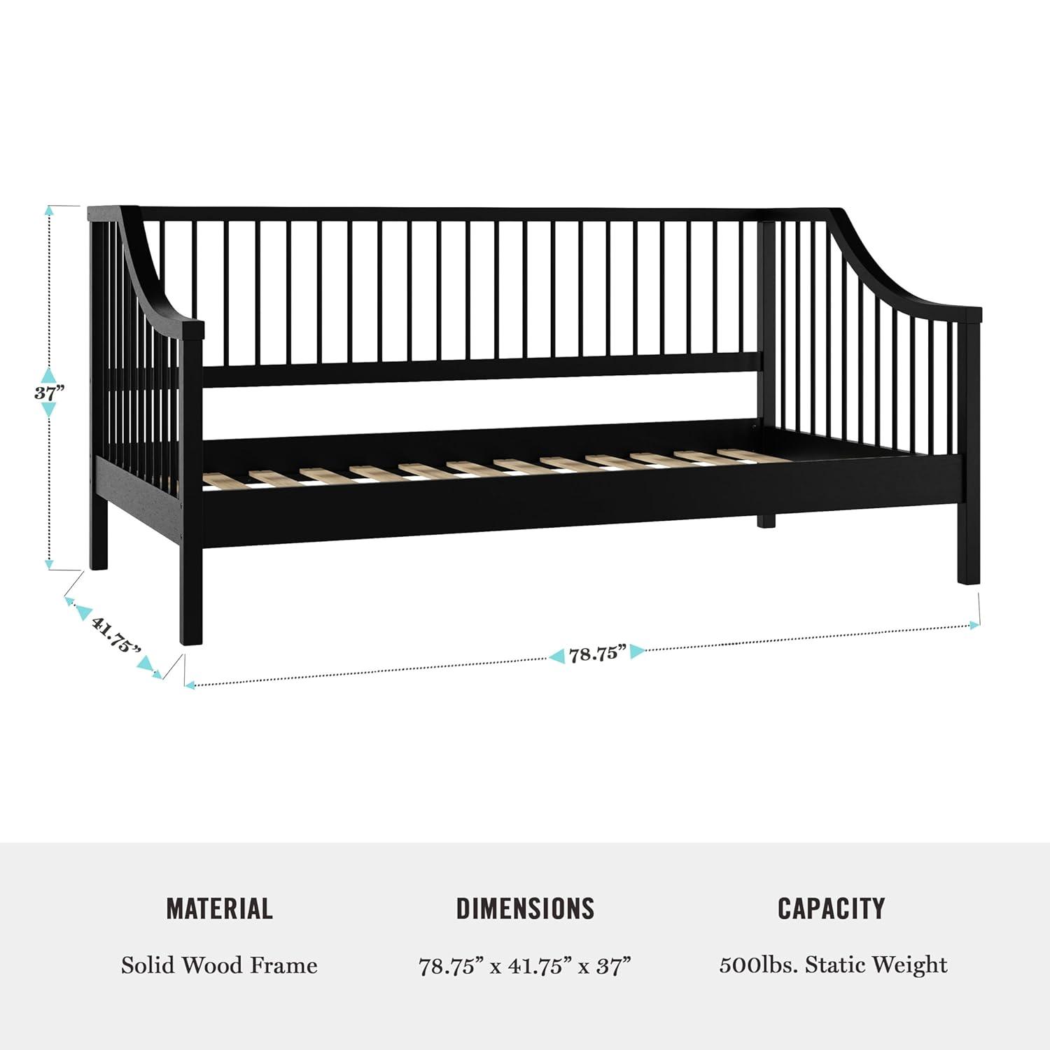 Martha Stewart Martha Stewart Neely Wooden Platform Daybed With Spindles And Wood Slat Foundation