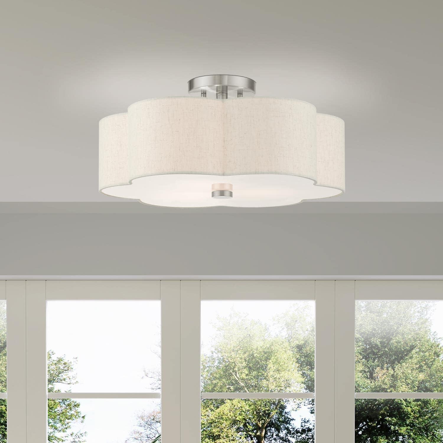 Livex Lighting Solstice 3 - Light Semi-Flush Mount in  Brushed Nickel