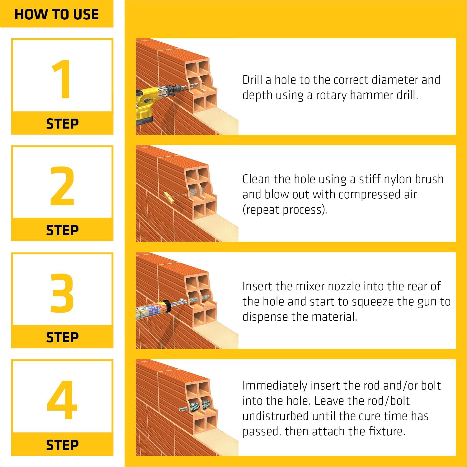 10.1 oz Sika Corporation 112718 AnchorFix-2 High Performance Construction Adhesive