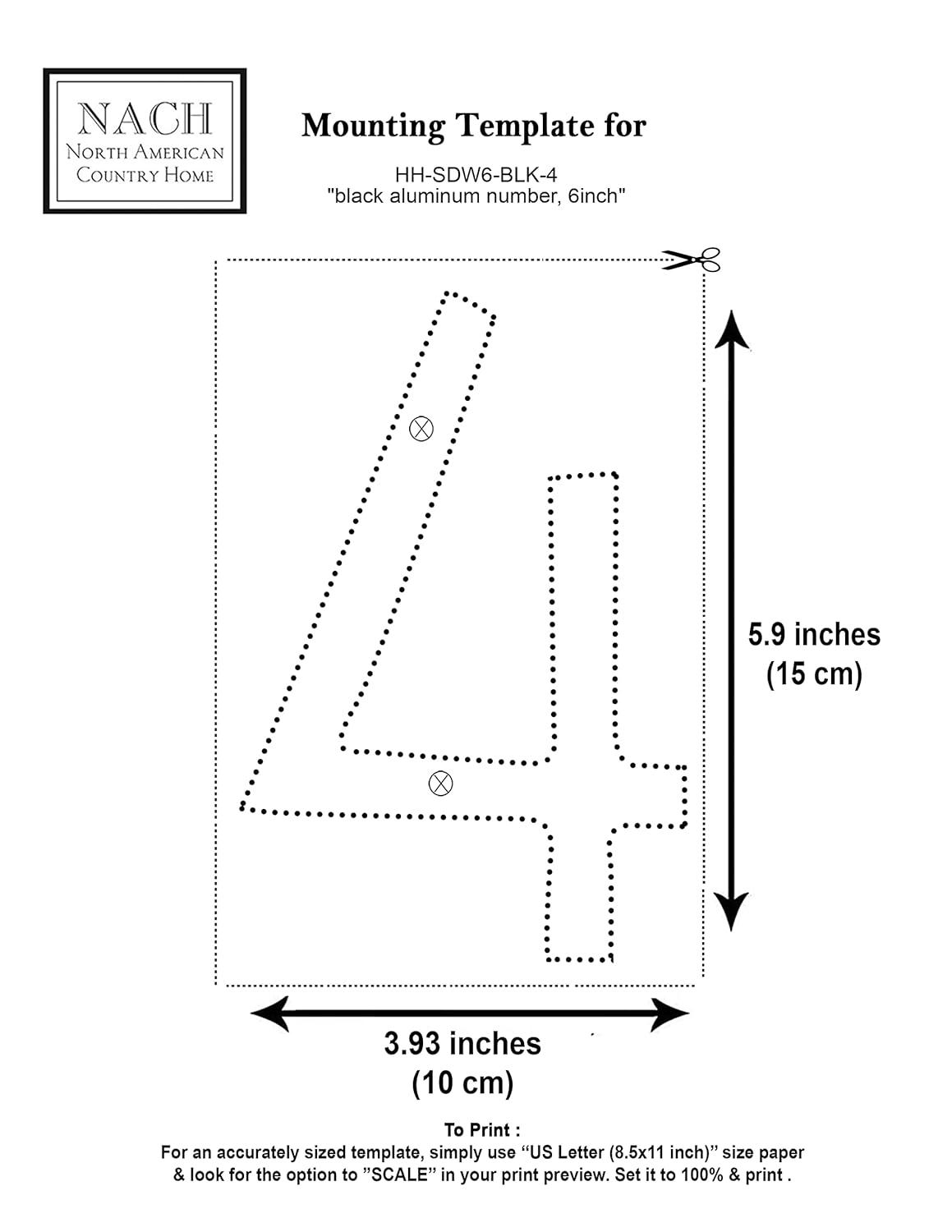 NACH Metal Floating Mount House Number