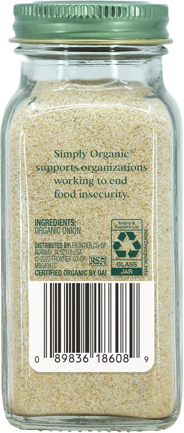 Simply Organic White Onion Powder, 3-Ounce Jar, Organic US Grown Onions, Real Onion Taste Without The Tears, Kosher, Non GMO