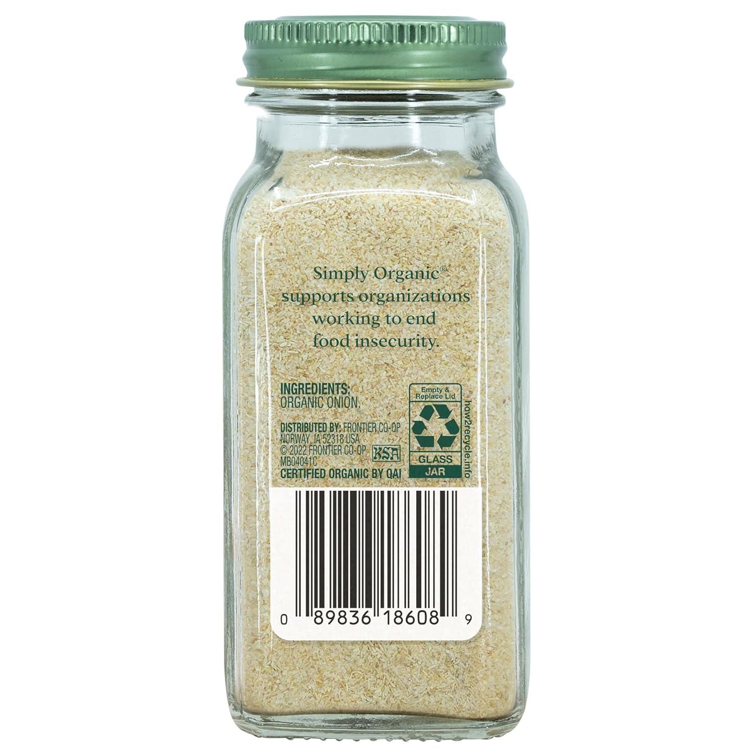 Simply Organic White Onion Powder, 3-Ounce Jar, Organic US Grown Onions, Real Onion Taste Without The Tears, Kosher, Non GMO