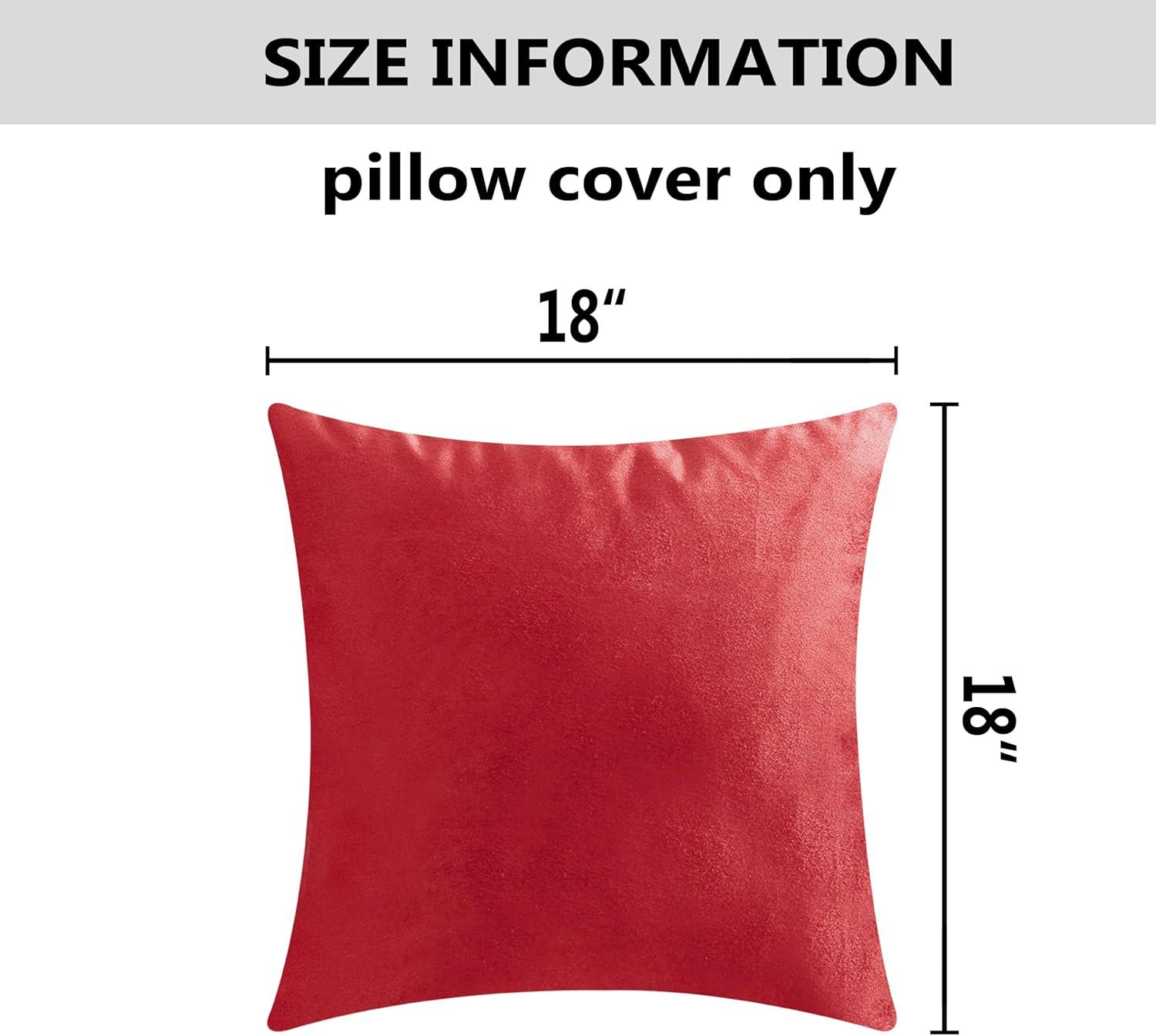 Porch & Den  Cosner Microfiber Velvet Throw Pillow Covers (Set of 2) Cherry red 18" x 18"