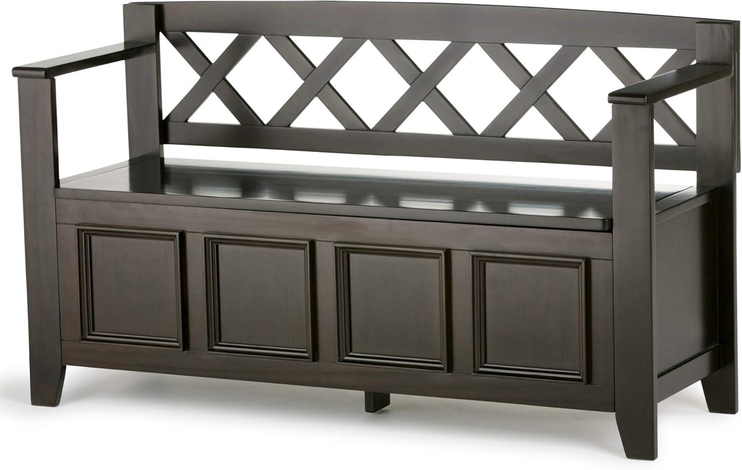 Amherst Hickory Brown 48" Wide Solid Wood Transitional Storage Bench