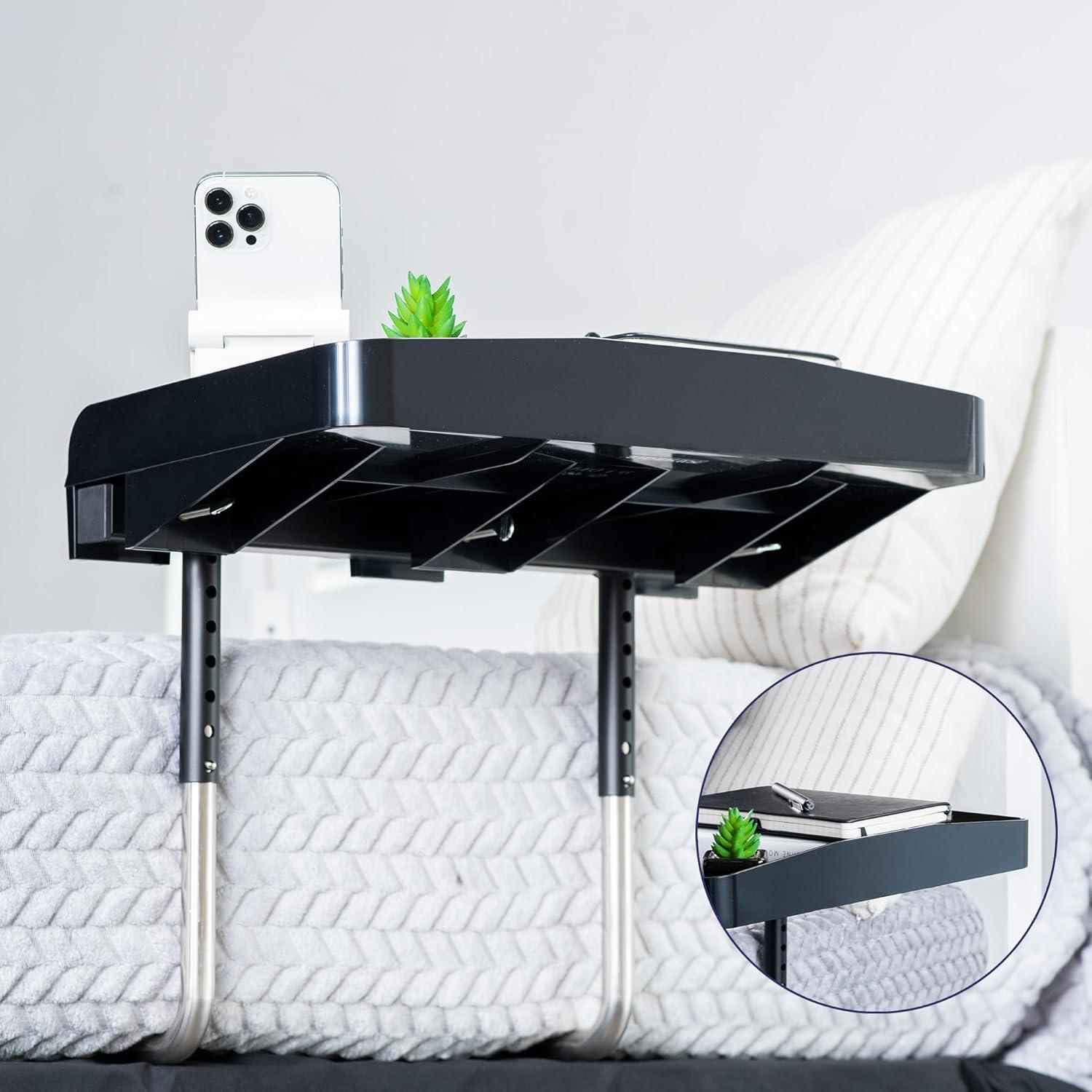 SideKiix Black Bedside Nightstand Shelf for Bunk Beds & Bed Frames, 17" x 11" Tray