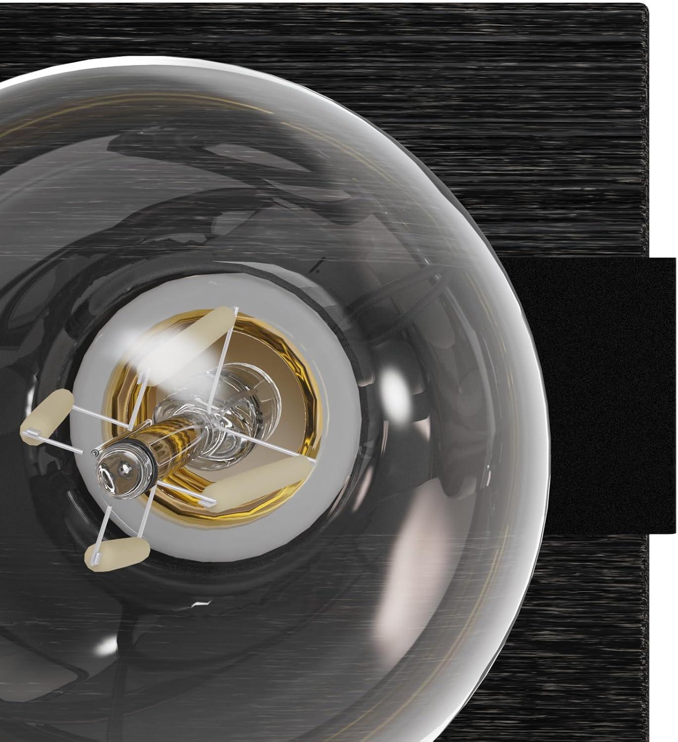 Hunter Fan Donelson Natural Black Iron and Dark Ash Sconce Wall Light Fixture: ETL Listed, Dimmable, Metal Body