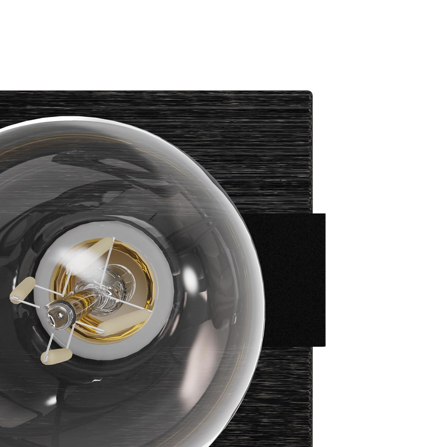 Hunter Fan Donelson Natural Black Iron and Dark Ash Sconce Wall Light Fixture: ETL Listed, Dimmable, Metal Body