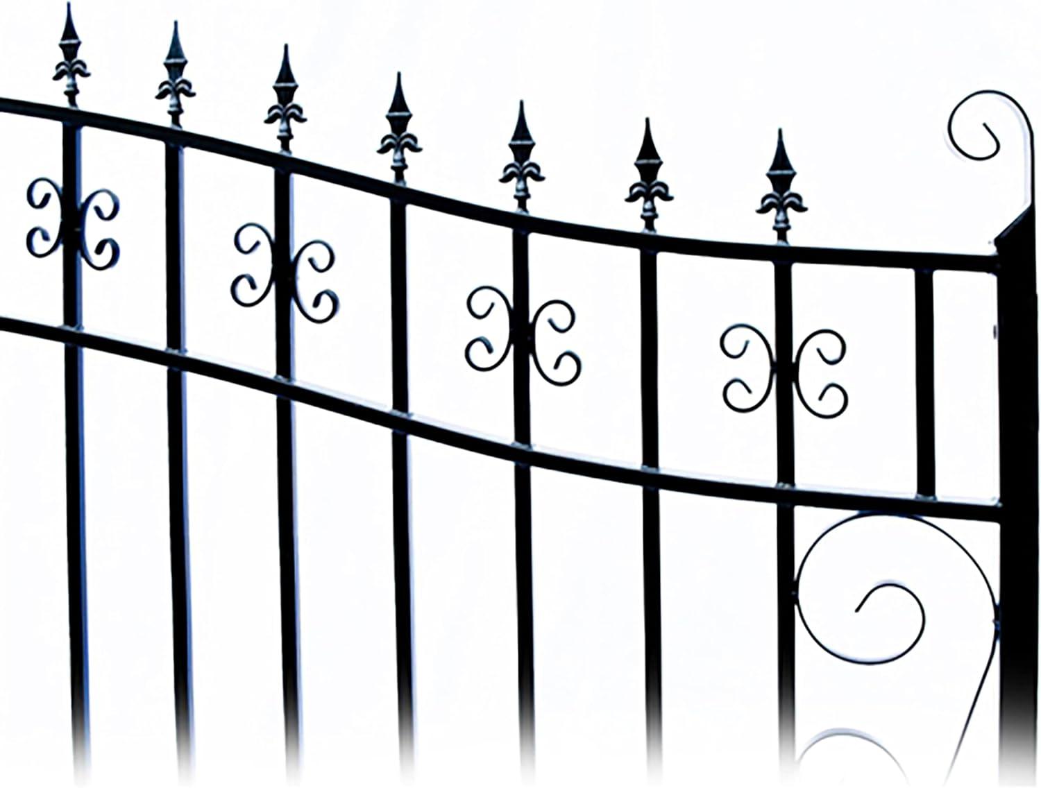 ALEKO Steel Dual Swing 14 x 6 feet Black Driveway Gate Venice Style