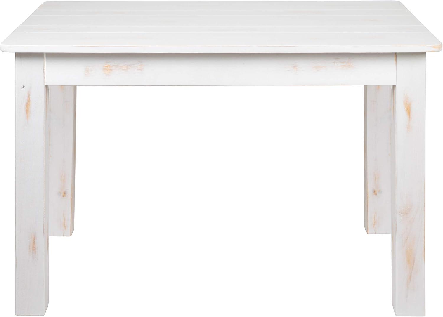 Flash Furniture HERCULES Series 46" x 30" Rectangular Antique Rustic White Solid Pine Farm Dining Table