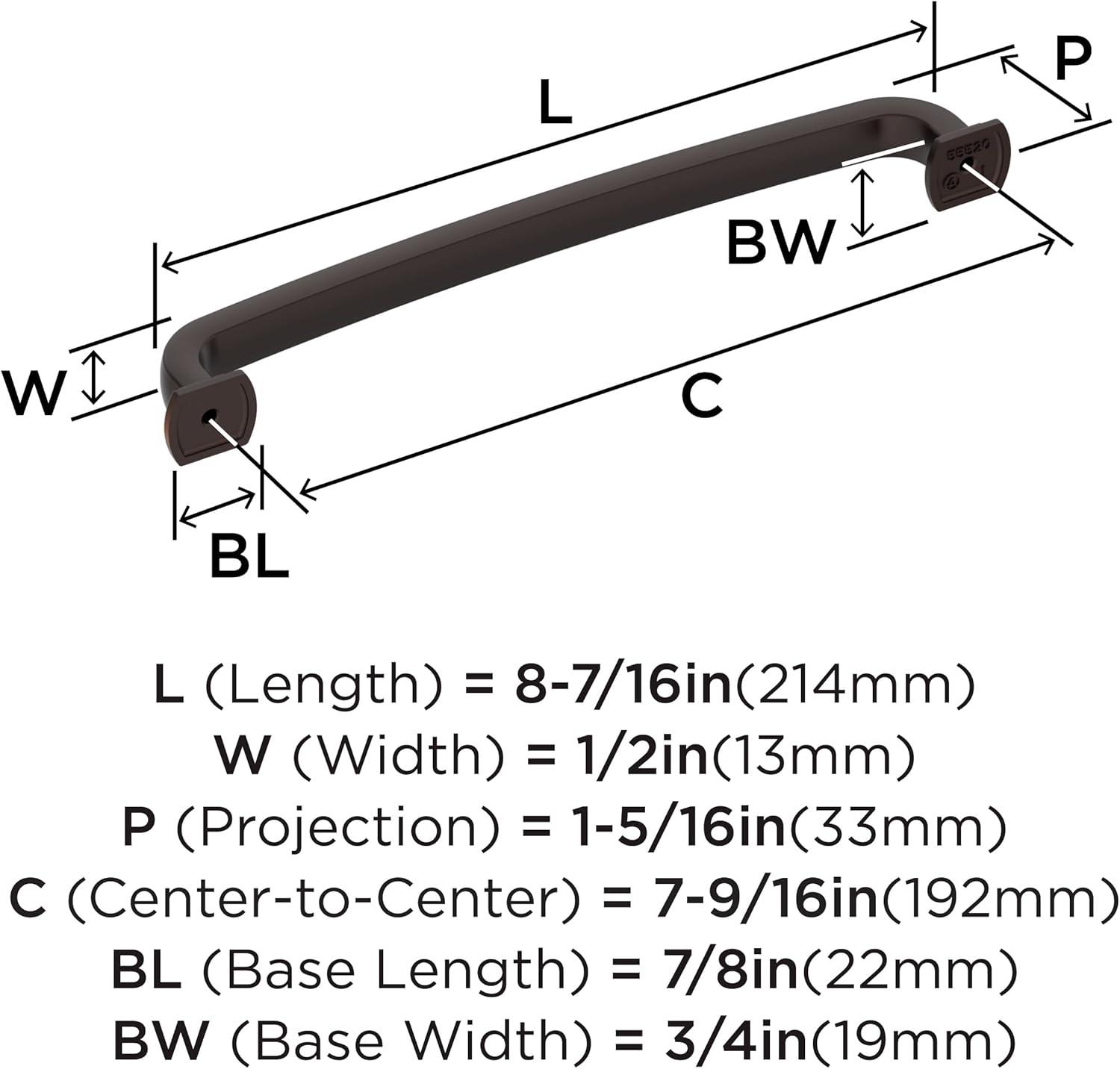 Oil-Rubbed Bronze 7-9/16" Modern Industrial Bar Pull