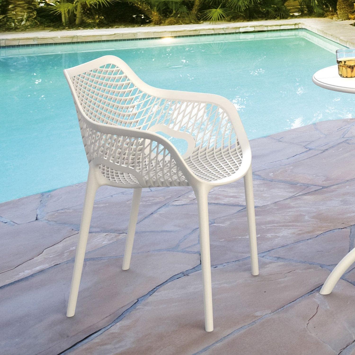 Modern Air XL White Polypropylene Outdoor Dining Chair