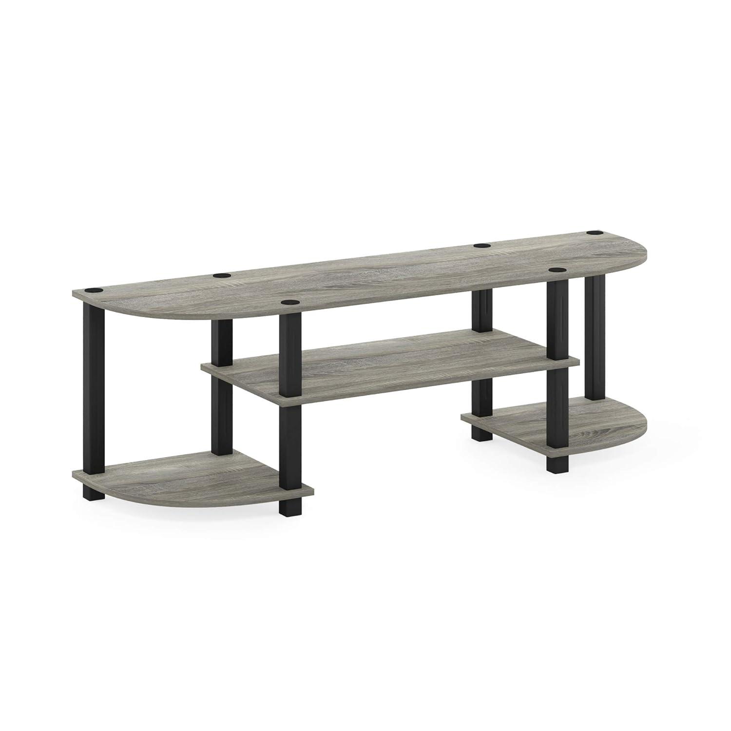 Turn-S-Tube Wide TV Entertainment Center, Oak Grey/Black