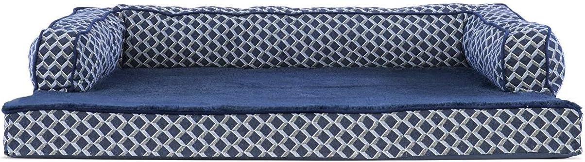 FurHaven Plush & Diamond Décor Comfy Couch Pet Bed