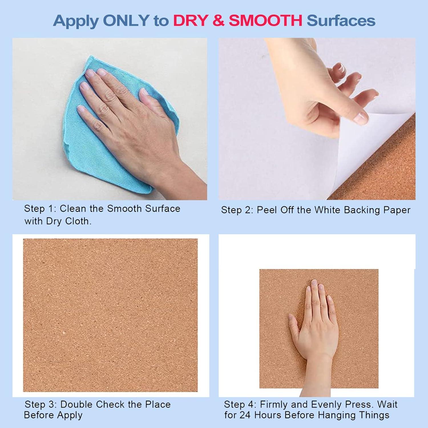 Self-Adhesive Cork Board Roll, 1/8" Thick Cork Boards for Walls, 20"x16" Cork Board Roll for Office, Home, School(3mm,40 * 50cm)