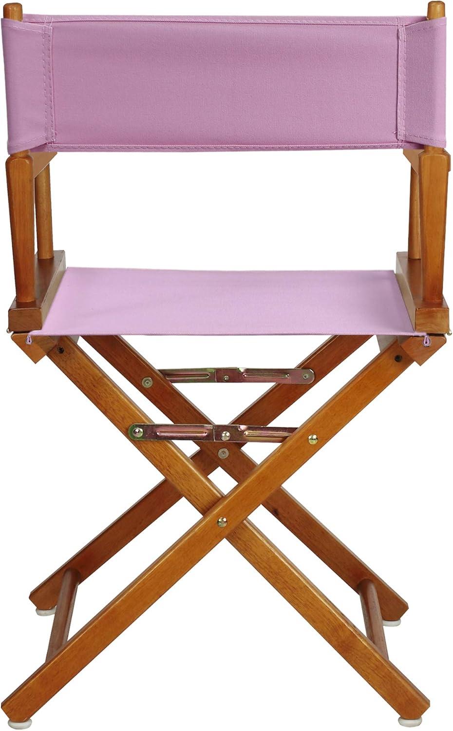 Honey Oak Frame 18" Director's Chair in Pink Canvas