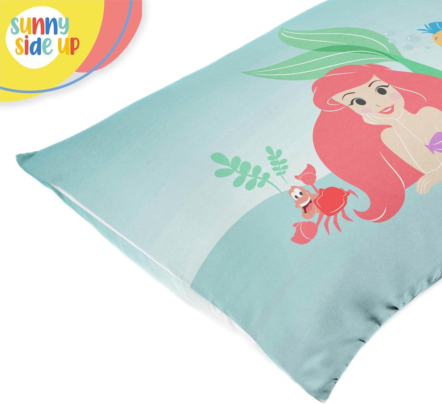Sunny Side Up Disney The Little Mermaid 2 Pack Reversible Pillowcases - Double Sided Pillow Covers, Kids Super Soft Airel Bedding