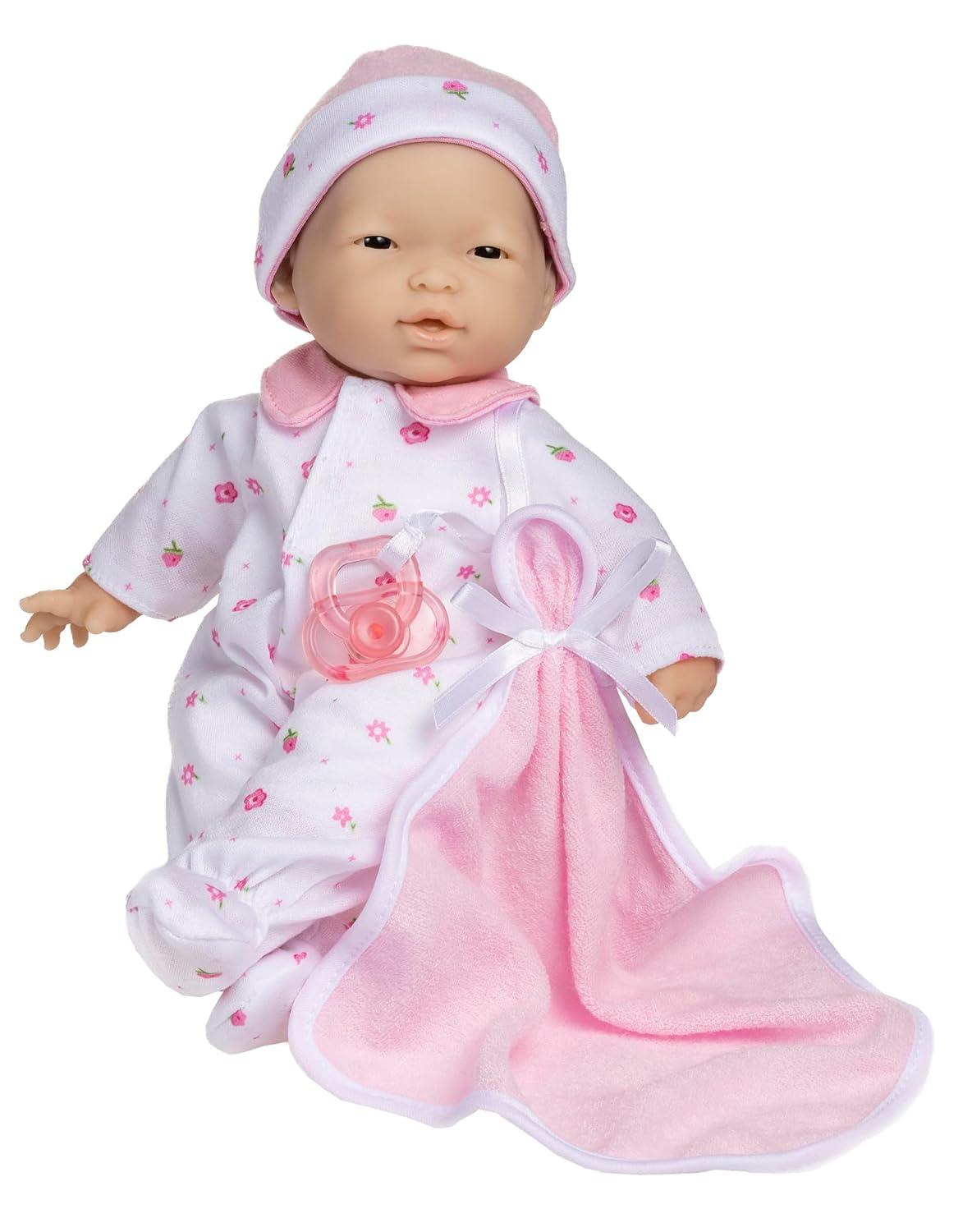 Caucasian 11-inch Small Soft Body Baby Doll | JC Toys - La Baby | Washable |Removable Pink Outfit w/ Hat & Blanket | For Children 12 Months +