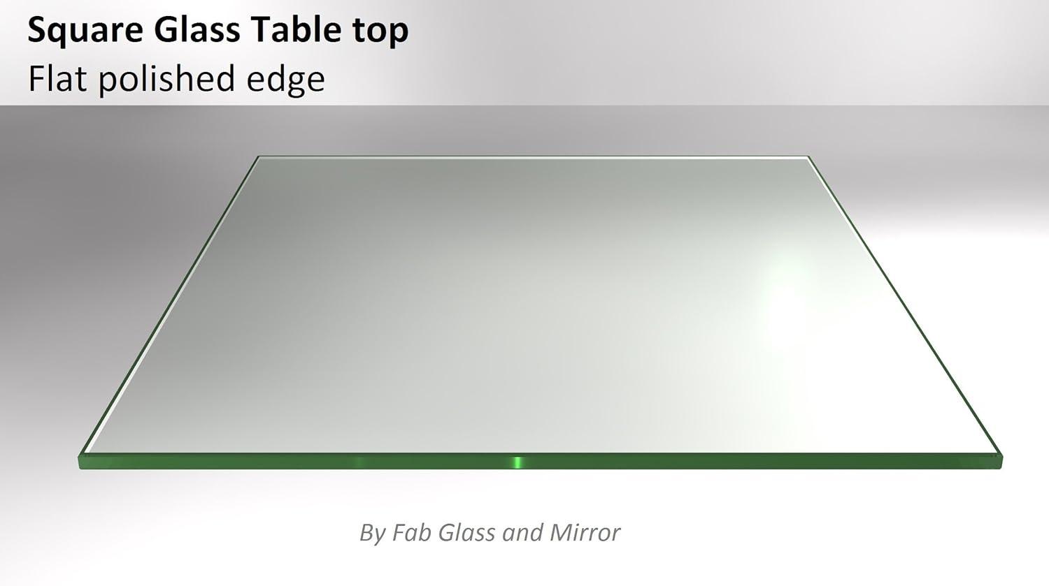 15 Inch Clear Tempered Glass Square Table Top