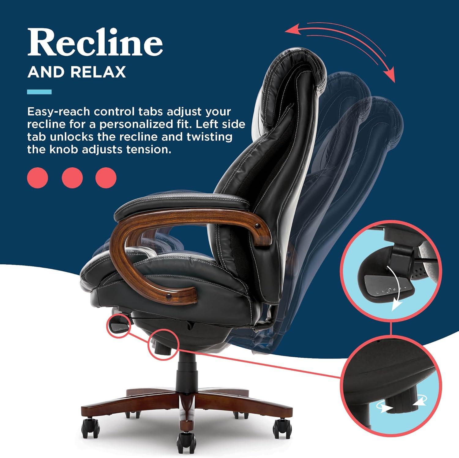 La-Z-Boy Trafford Big and Tall Executive Ergonomic Office Chair with AIR Lumbar Technology