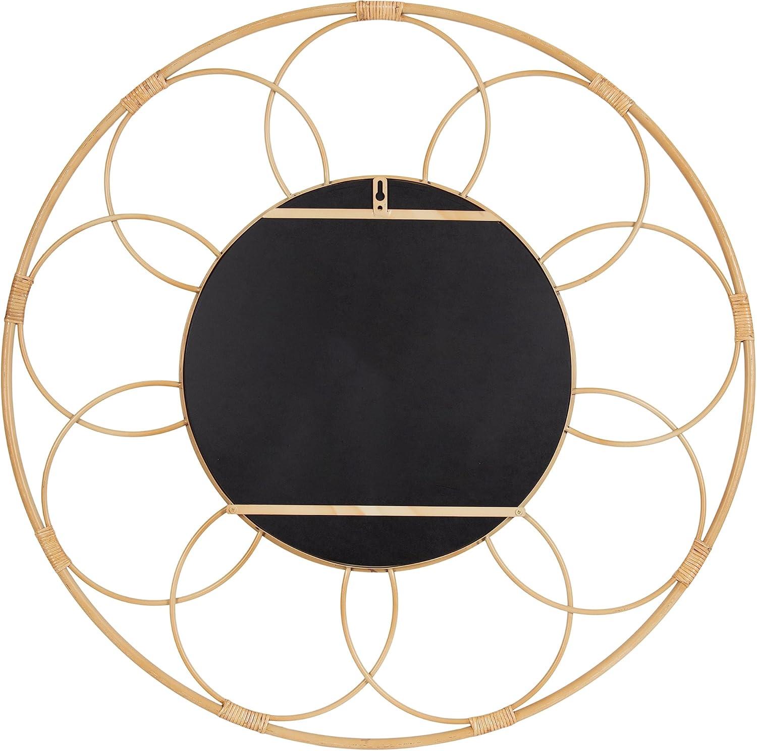 34"x34" Cori Round Rattan Mirror - Kate & Laurel All Things Decor