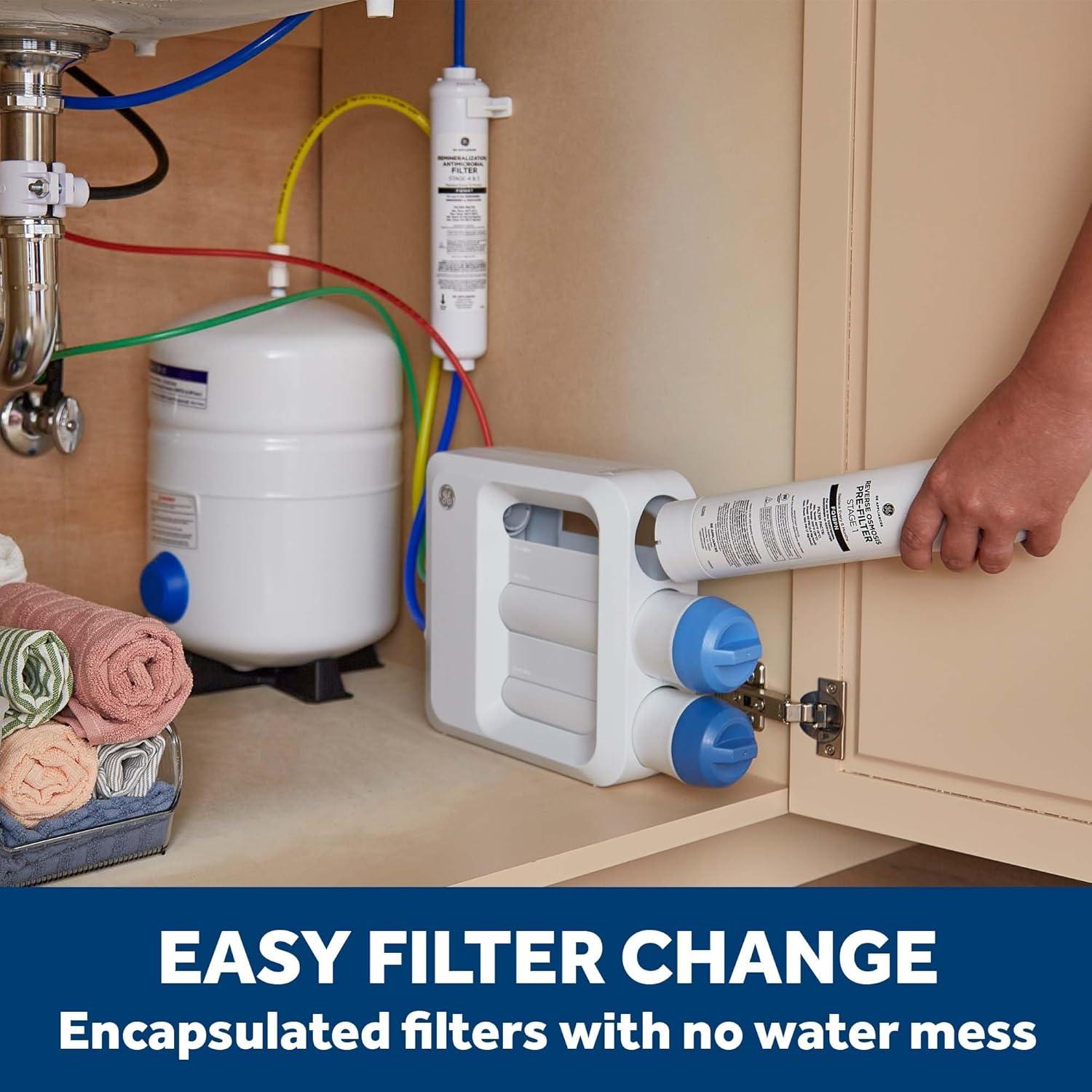 GE Under Sink 5 Stage Premium Reverse Osmosis Water Filtration System