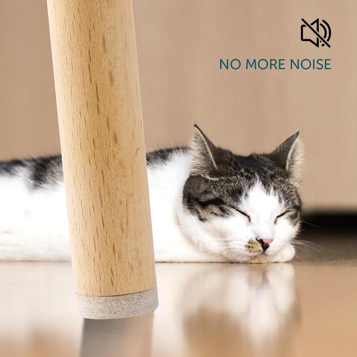 Fursafe&Q Felt Furniture Pads, Furniture Felt Pads for Hardwood Floors -Self Adhesive Chair Leg Floor Protectors, Protect from Nicks, Dents and Scratches, Chair Feet Protectors 136 Pcs Chair Feet