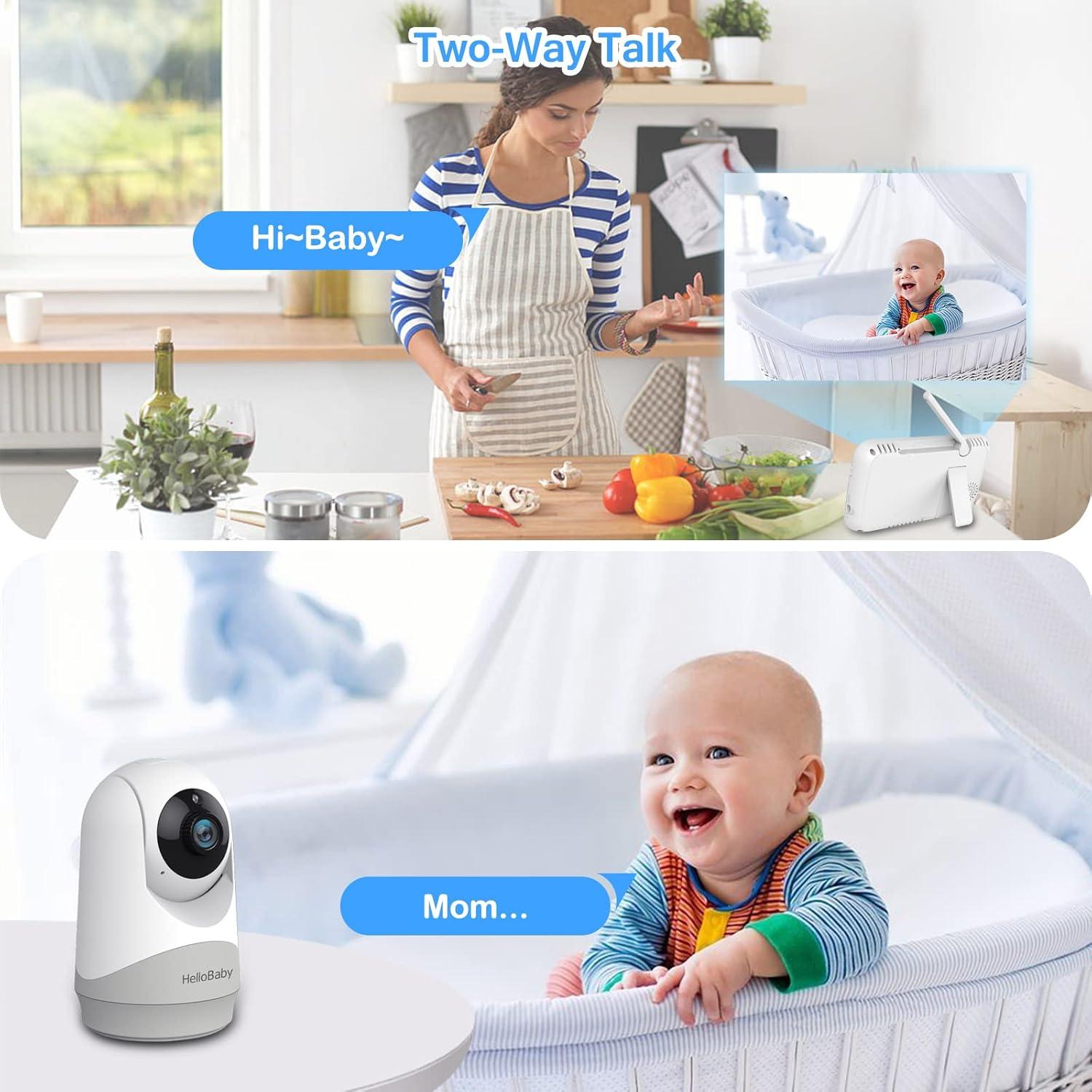 HelloBaby 5'' Black and White Wireless Baby Monitor with Night Vision