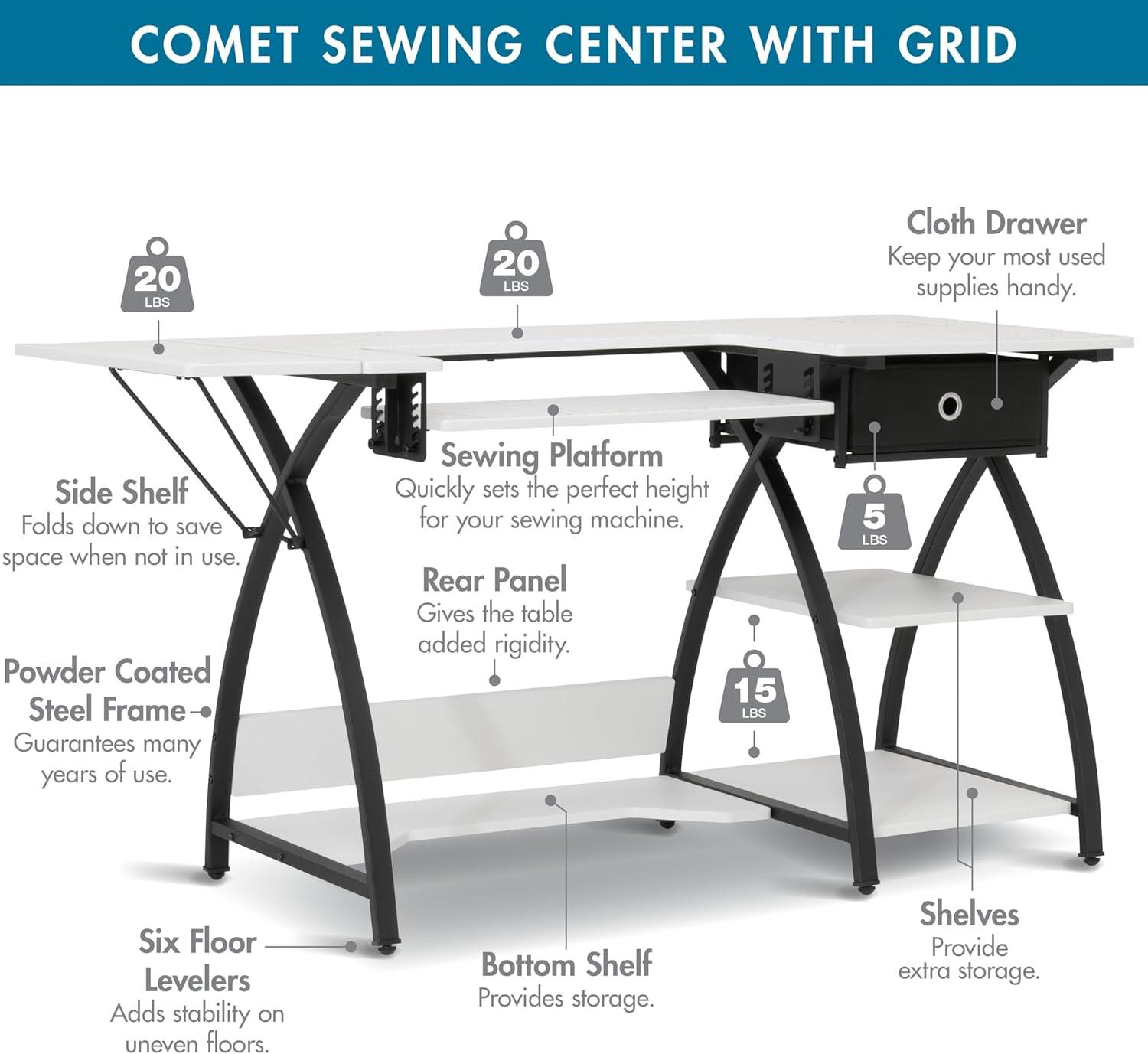 47.25'' x 23.5'' Sewing Table with Sewing Machine Platform