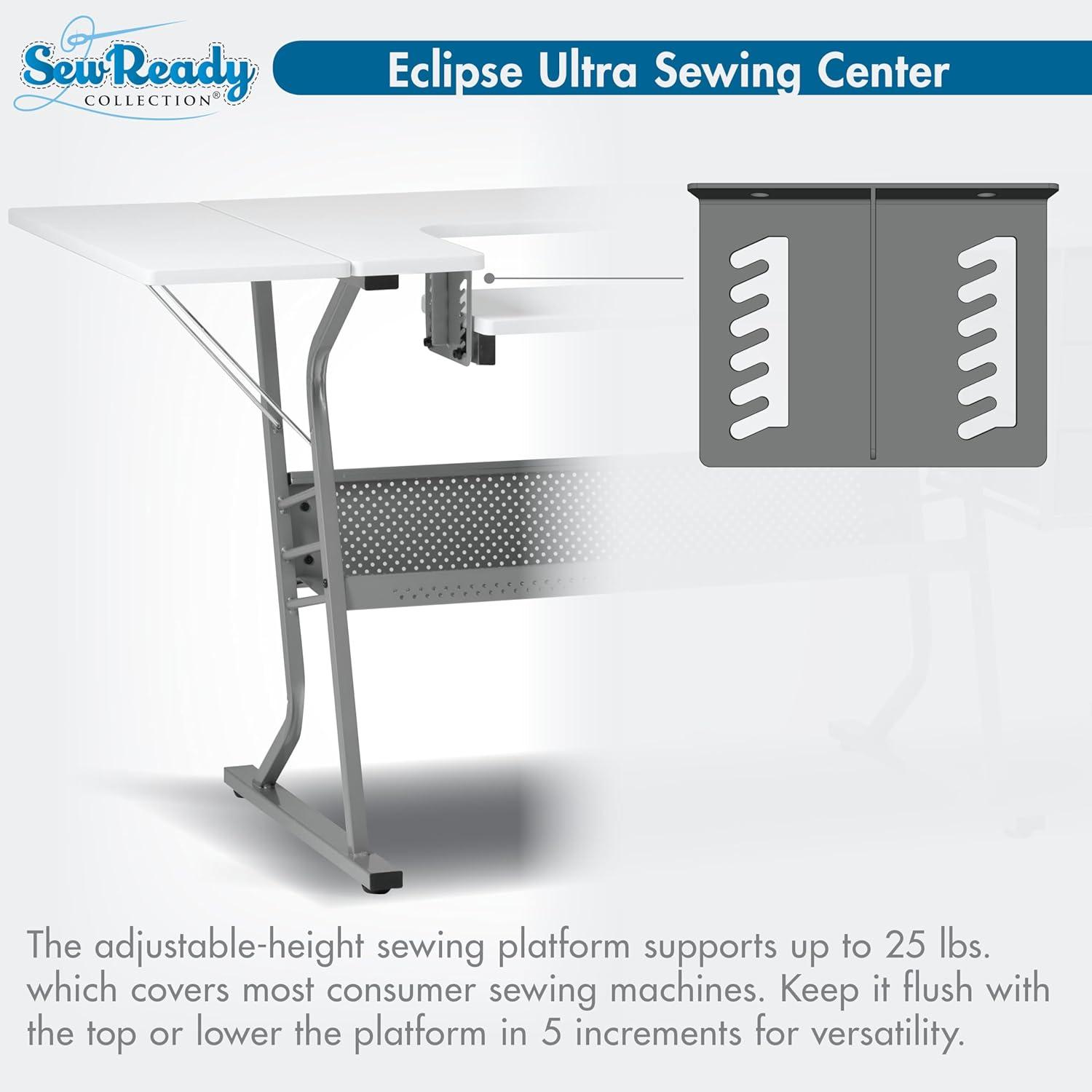 Sew Ready 60.25'' x 23.75'' Sewing Table with Sewing Machine Platform