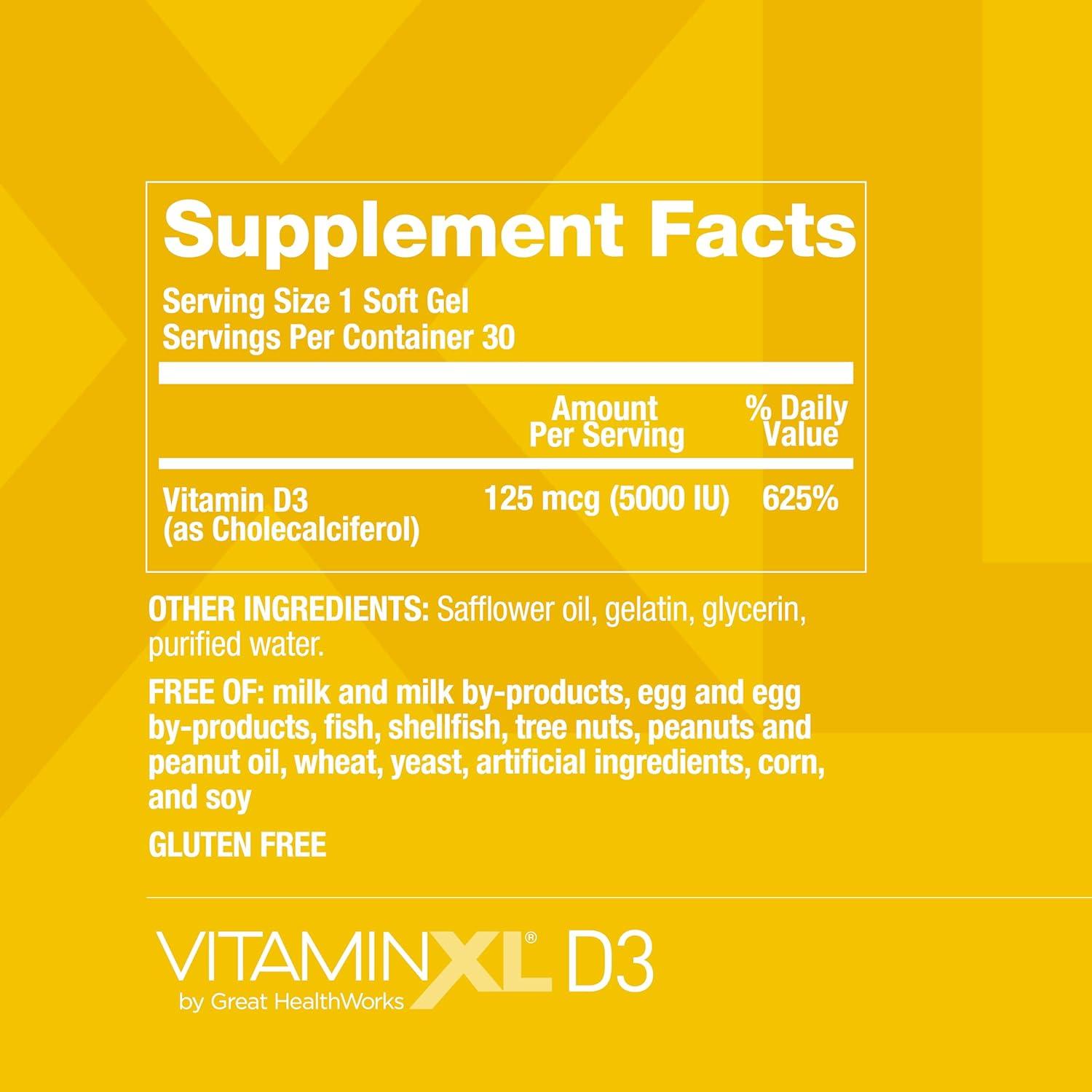 OmegaXL Joint Support Supplement - Natural Muscle Support, 60 Softgels & VitaminXL D3 High Potency Daily Vitamin D 5000 IU 125mcg Immune Support Supplement (30 Softgels)