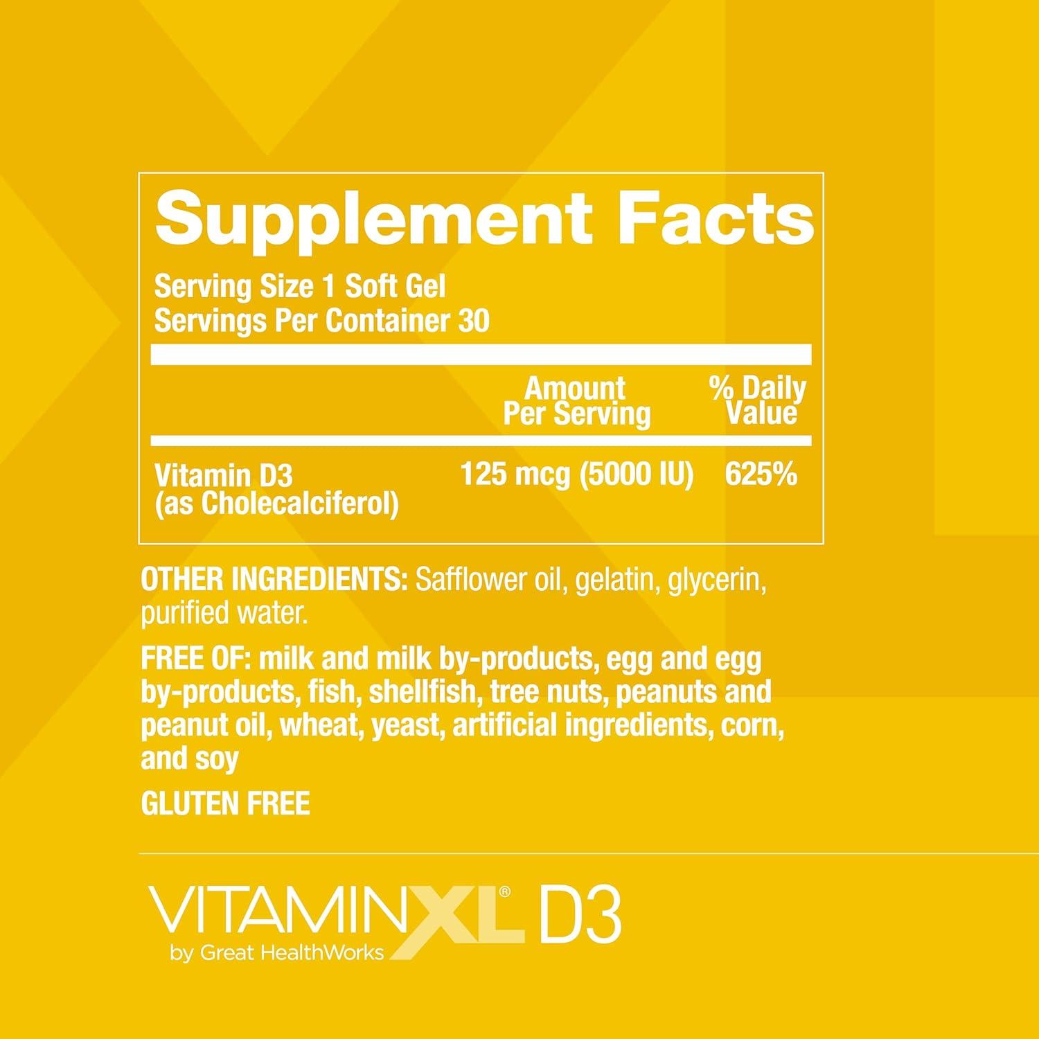 OmegaXL Joint Support Supplement - Natural Muscle Support, 60 Softgels & VitaminXL D3 High Potency Daily Vitamin D 5000 IU 125mcg Immune Support Supplement (30 Softgels)